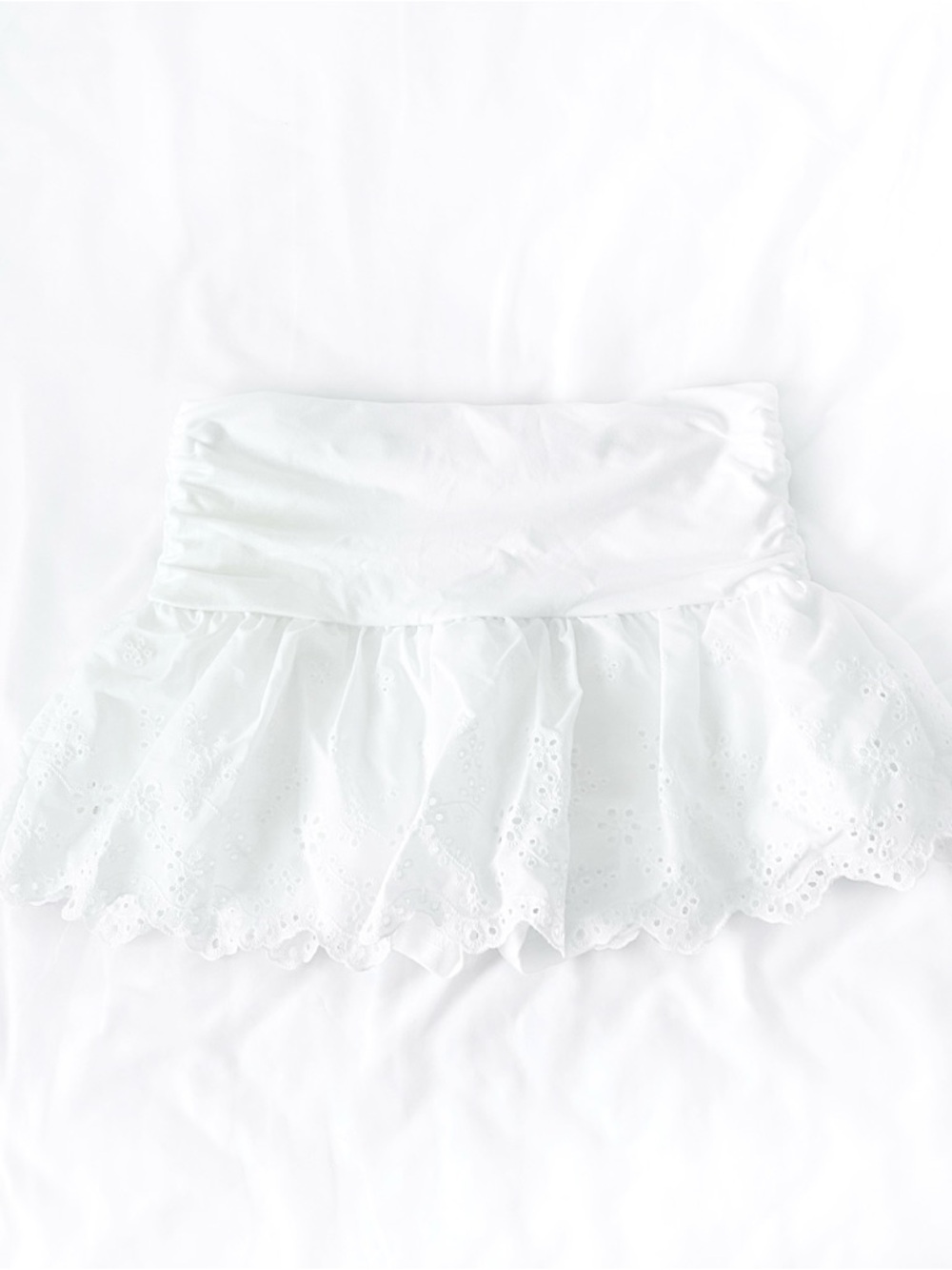 ♡ 3/$25 ♡ White Ruffle Eyelet Skirt
